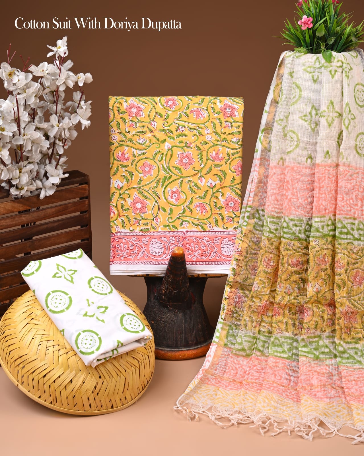 Premium Cotton Suit With Kota Doria Dupatta (BCTCOTKD16)