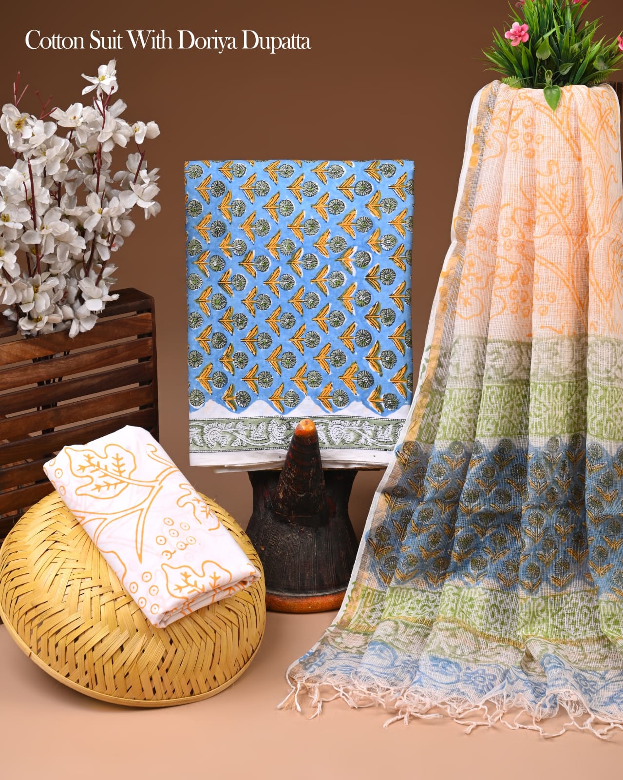 Premium Cotton Suit With Kota Doria Dupatta (BCTCOTKD53)
