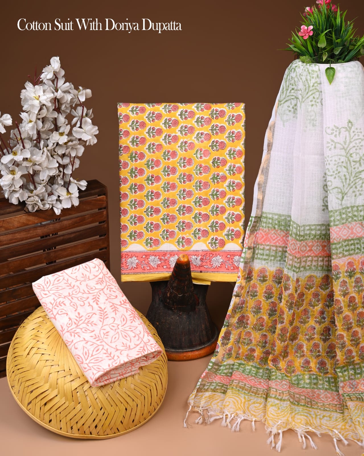 Premium Cotton Suit With Kota Doria Dupatta (BCTCOTKD49)