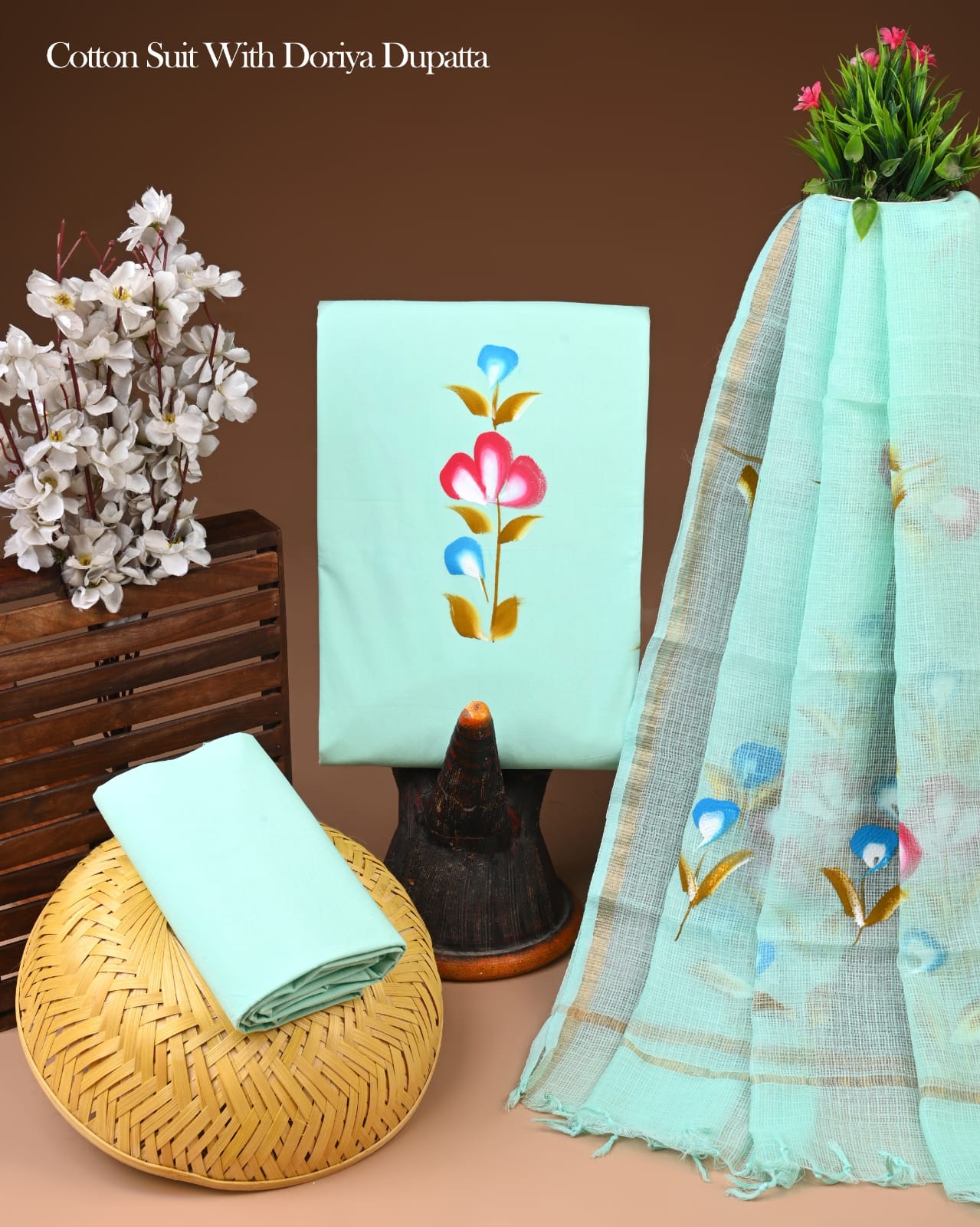 Premium Cotton Suit With Kota Doria Dupatta (BCTCOTKD25)