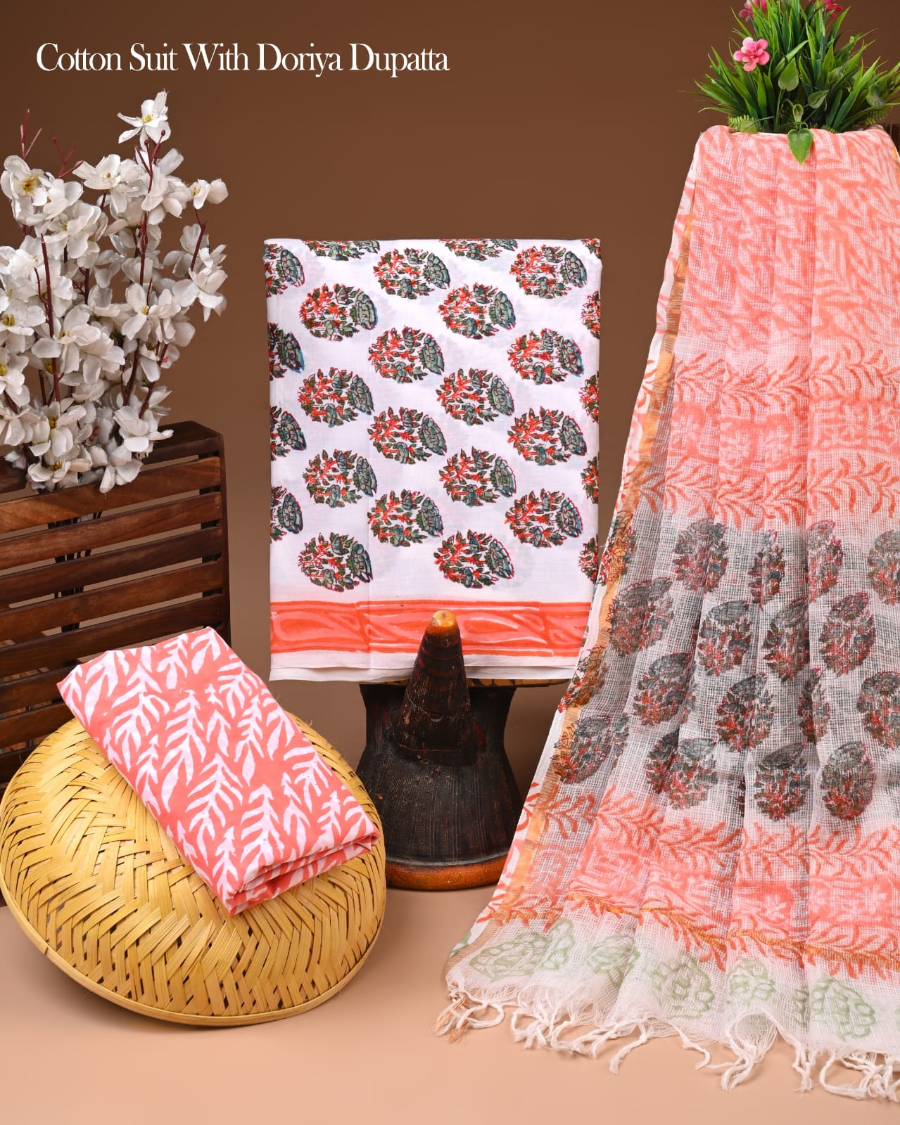 Premium Cotton Suit With Kota Doria Dupatta (BCTCOTKD37)