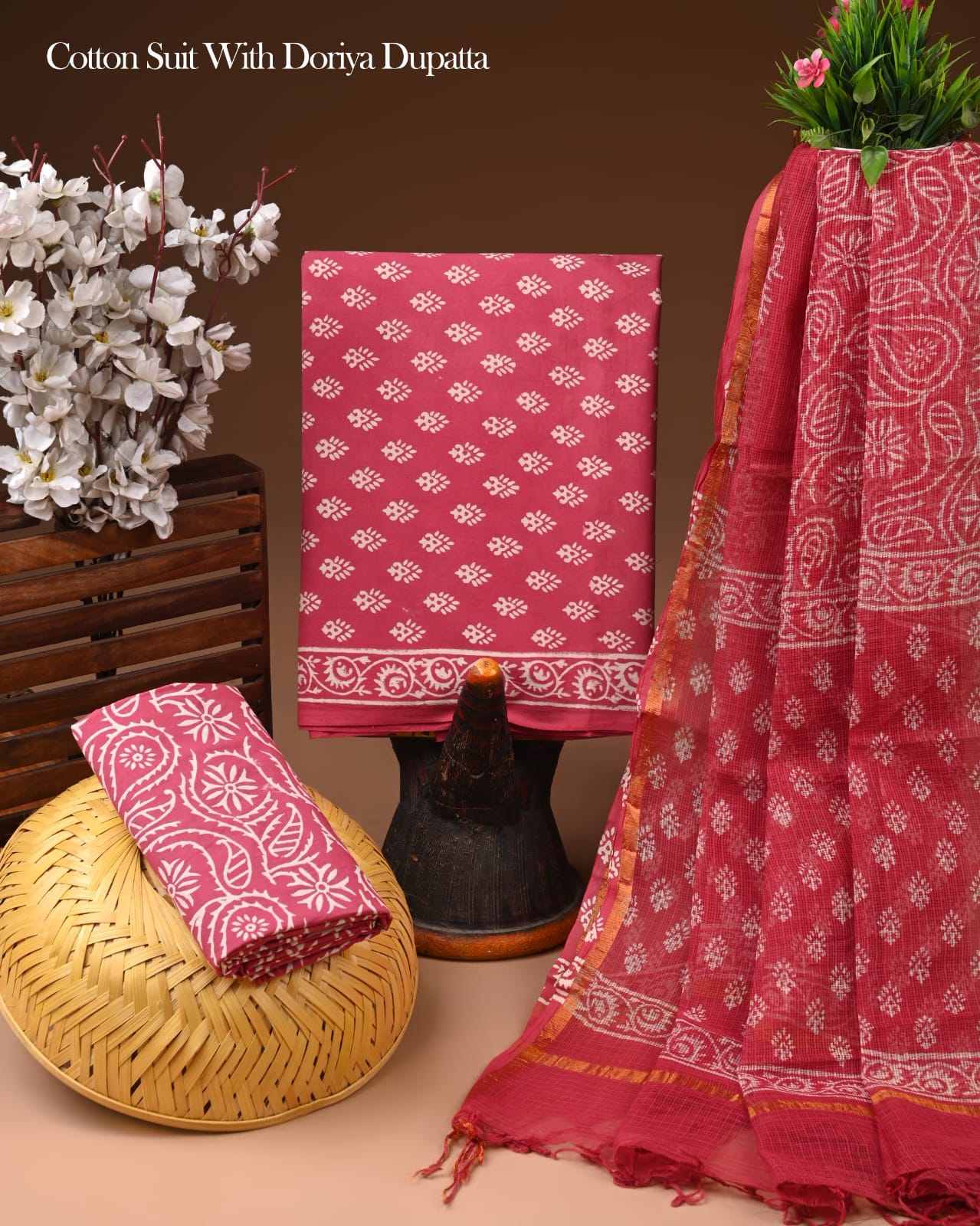Premium Cotton Suit With Kota Doria Dupatta (BCTCOTKD20)