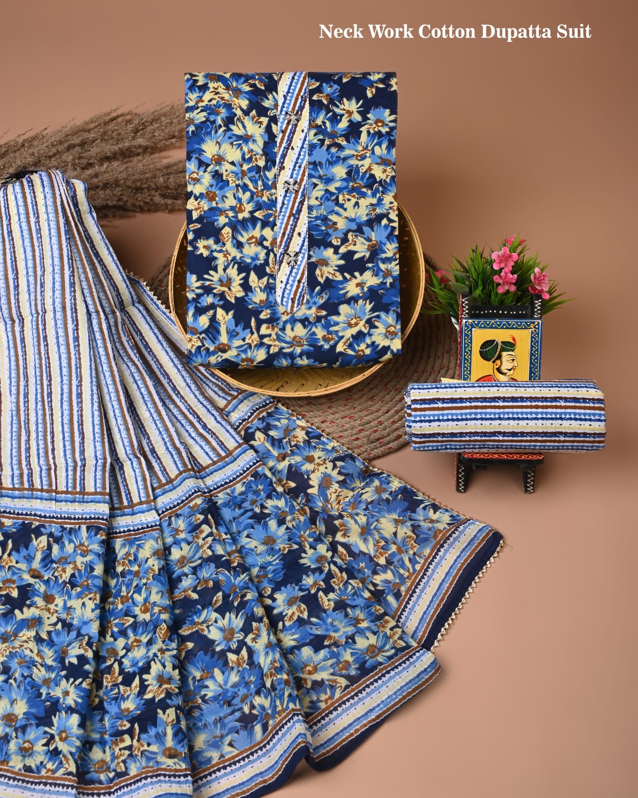 Premium Cotton Suit Gota Patti Work with Cotton Dupatta (BCTCOTCG76)