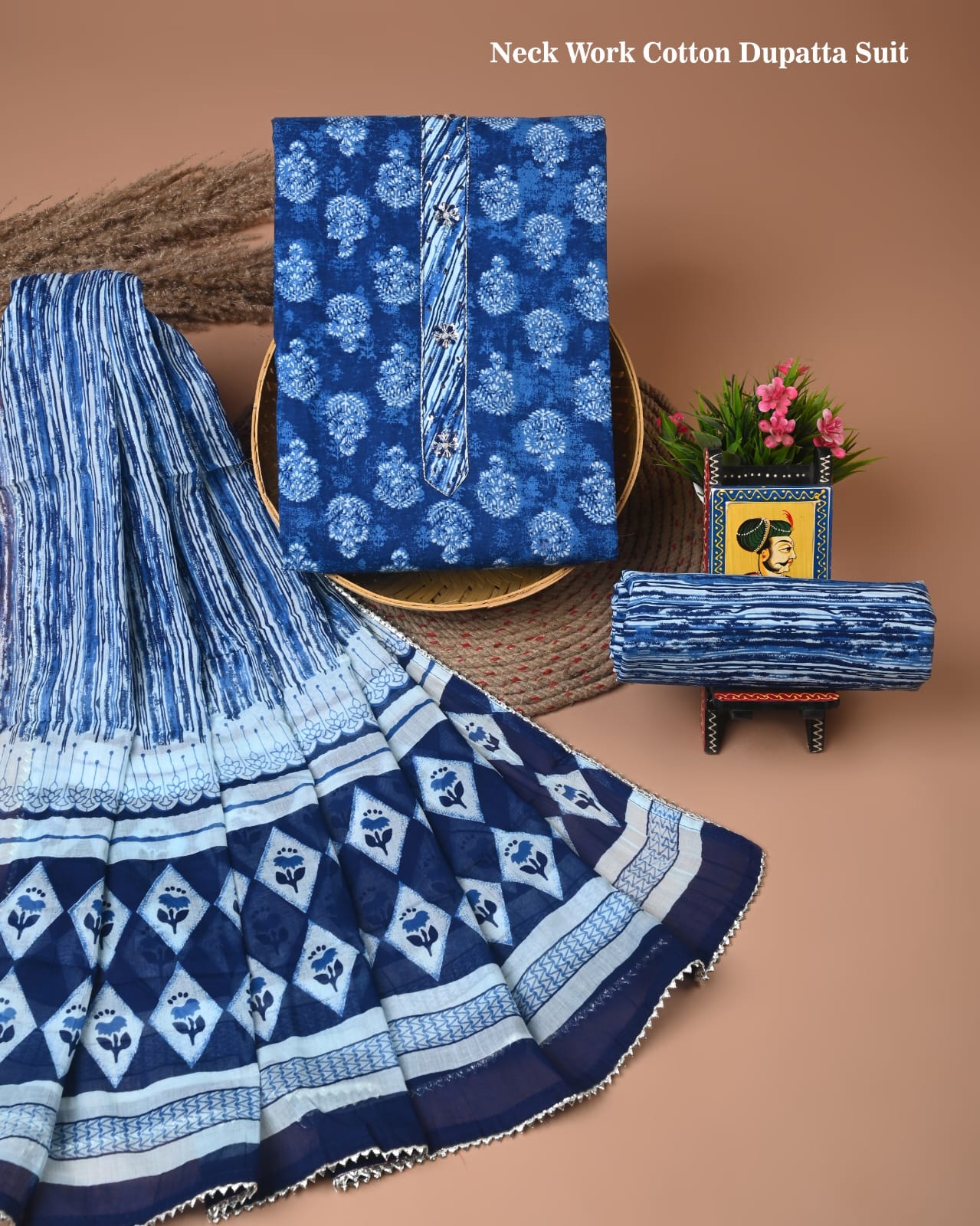 Premium Cotton Suit Gota Patti Work with Cotton Dupatta (BCTCOTCG78)