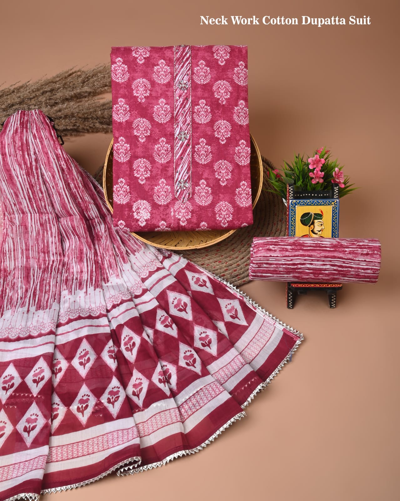 Premium Cotton Suit Gota Patti Work with Cotton Dupatta (BCTCOTCG86)