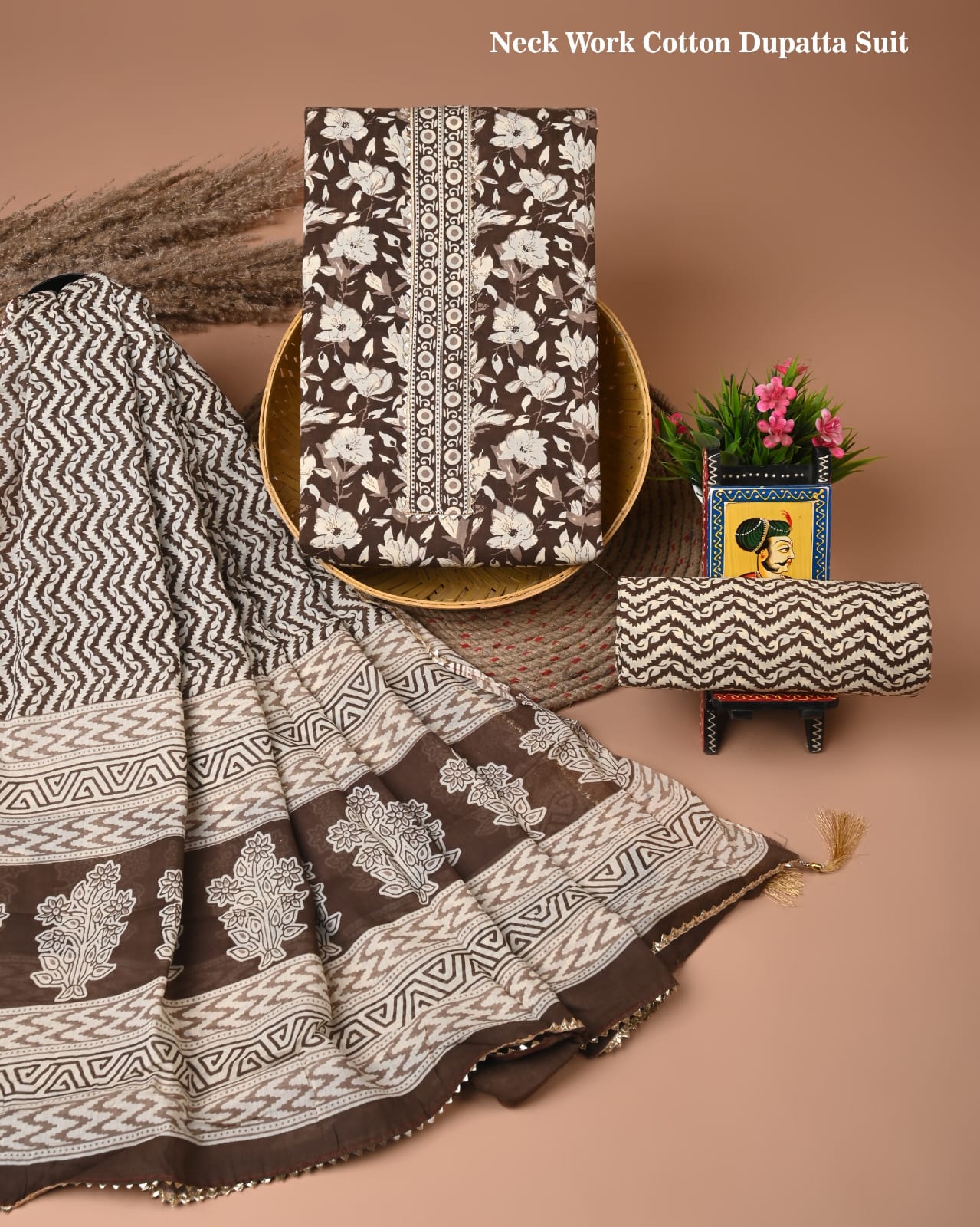 Premium Cotton Suit Gota Patti Work with Cotton Dupatta (BCTCOTCG88)