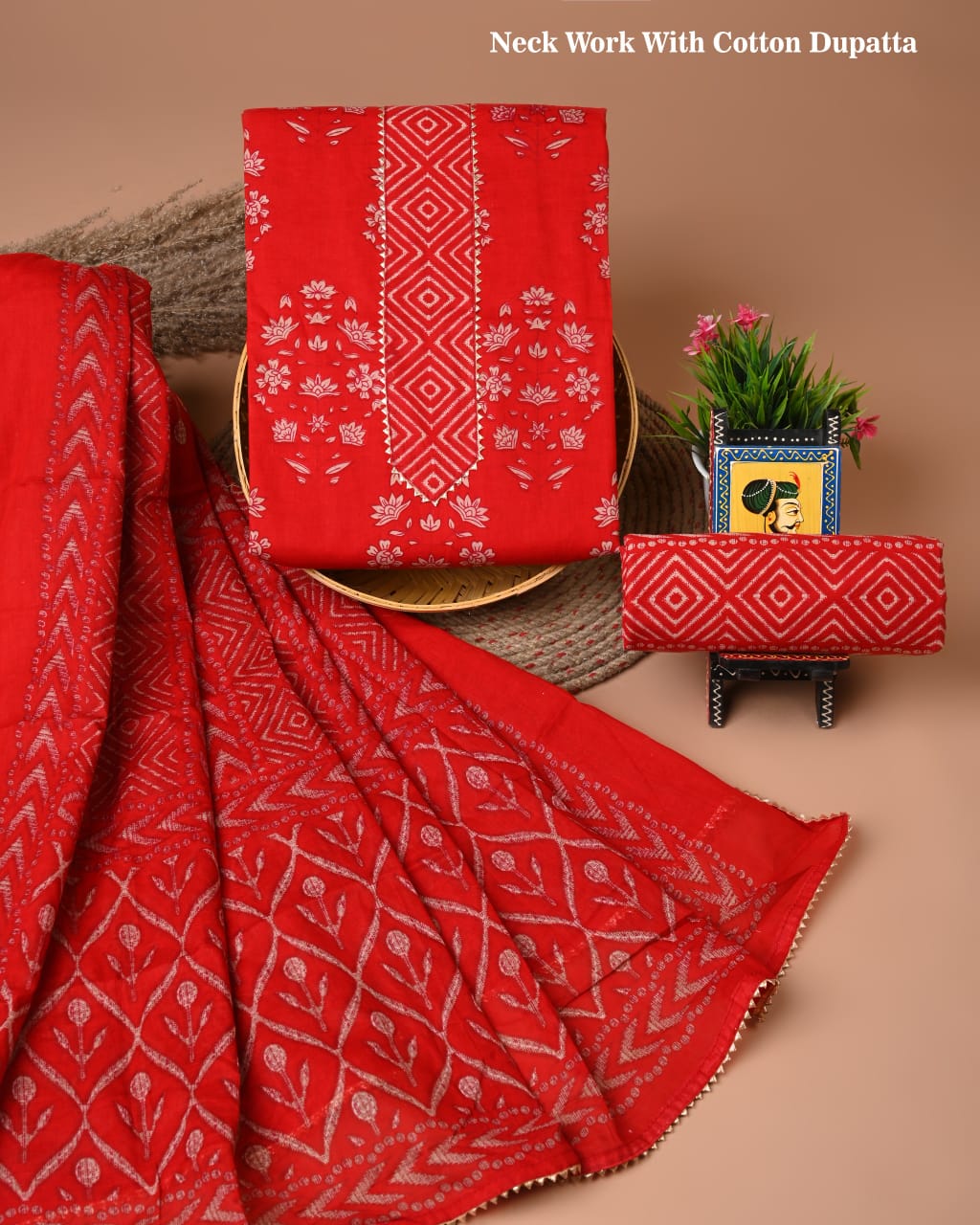 Premium Cotton Suit Gota Patti Work with Cotton Dupatta (BCTCOTCG90)