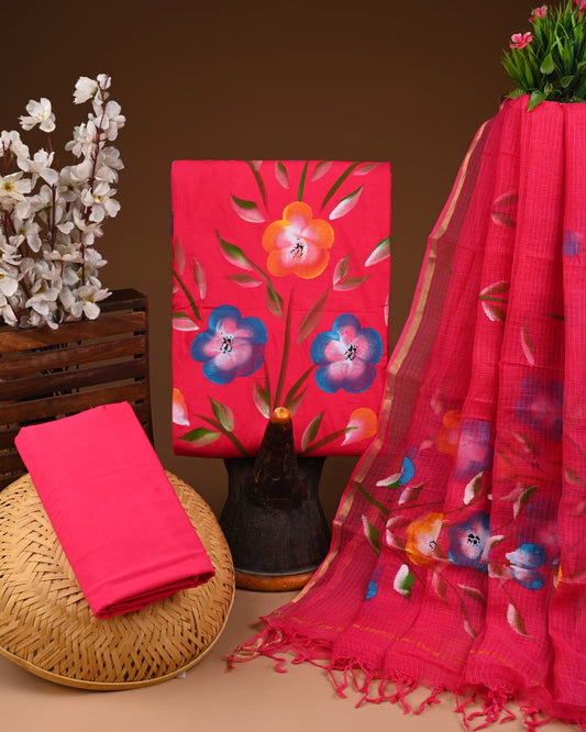 Premium Cotton Suit with Kota Doria Dupatta (BCTCOTKD04)