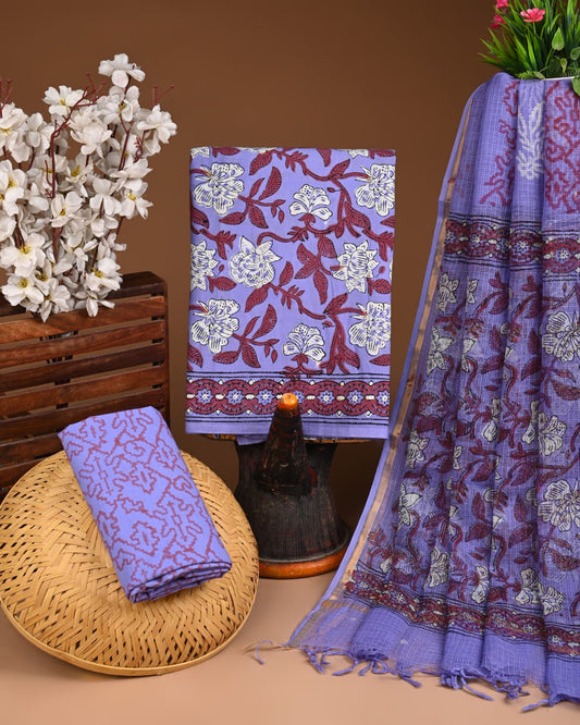 Premium Cotton Suit with Kota Doria Dupatta (BCTCOTKD11)