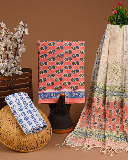 Premium Cotton Suit with Kota Doria Dupatta (BCTCOTKD13)
