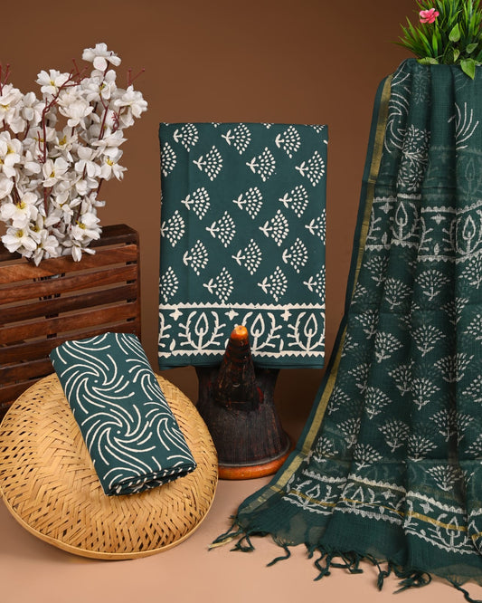 Premium Cotton Suit with Kota Doria Dupatta (BCTCOTKD14)