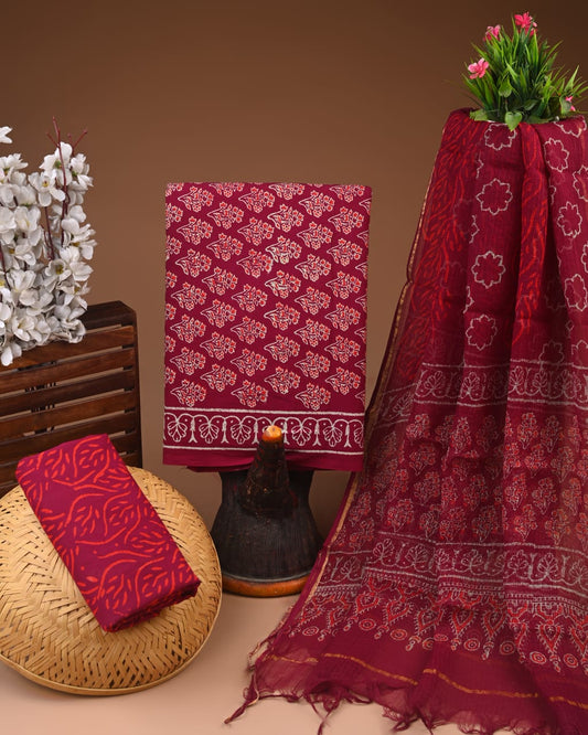 Premium Cotton Suit With Kota Doria Dupatta (BCTCOTKD16)