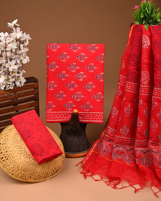 Premium Cotton Suit With Kota Doria Dupatta (BCTCOTKD17)