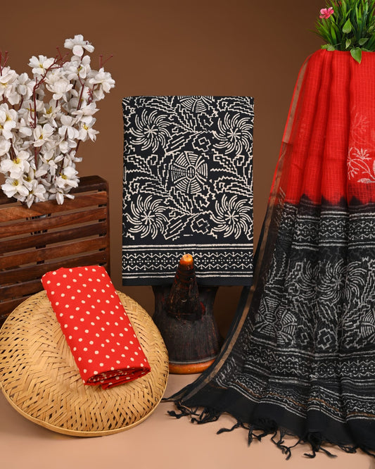 Premium Cotton Suit With Kota Doria Dupatta (BCTCOTKD18)