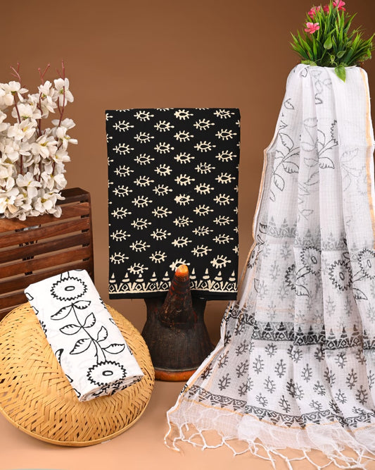 Premium Cotton Suit with Kota Doria Dupatta (BCTCOTKD27)