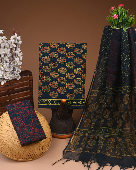 Premium Cotton Suit with Kota Doria Dupatta (BCTCOTKD31)