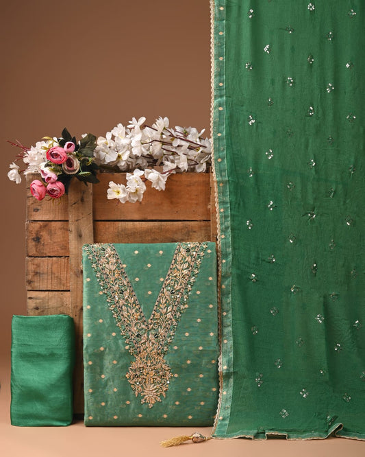 Royal Jacquard Heavy Work Suit – Cosmo, Tissue & Upada Fabric (BCTJS01)