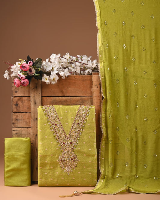 Royal Jacquard Heavy Work Suit – Cosmo, Tissue & Upada Fabric (BCTJS02)