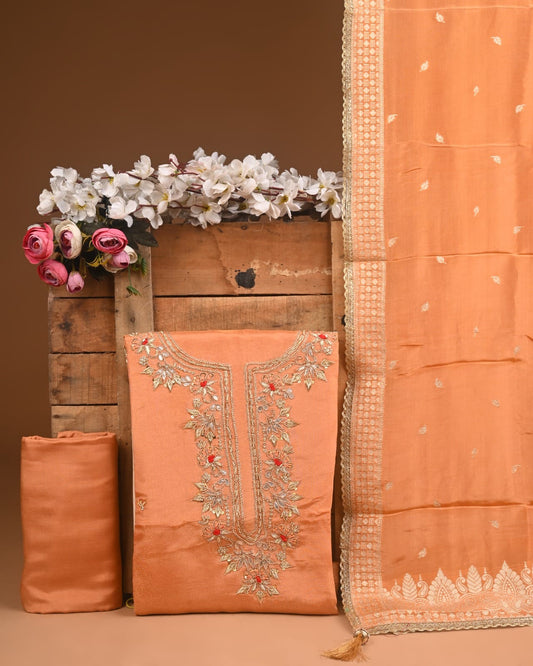 Royal Jacquard Heavy Work Suit – Cosmo, Tissue & Upada Fabric (BCTJS07)