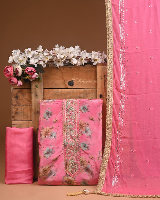 Royal Jacquard Heavy Work Suit – Cosmo, Tissue & Upada Fabric (BCTJS09)