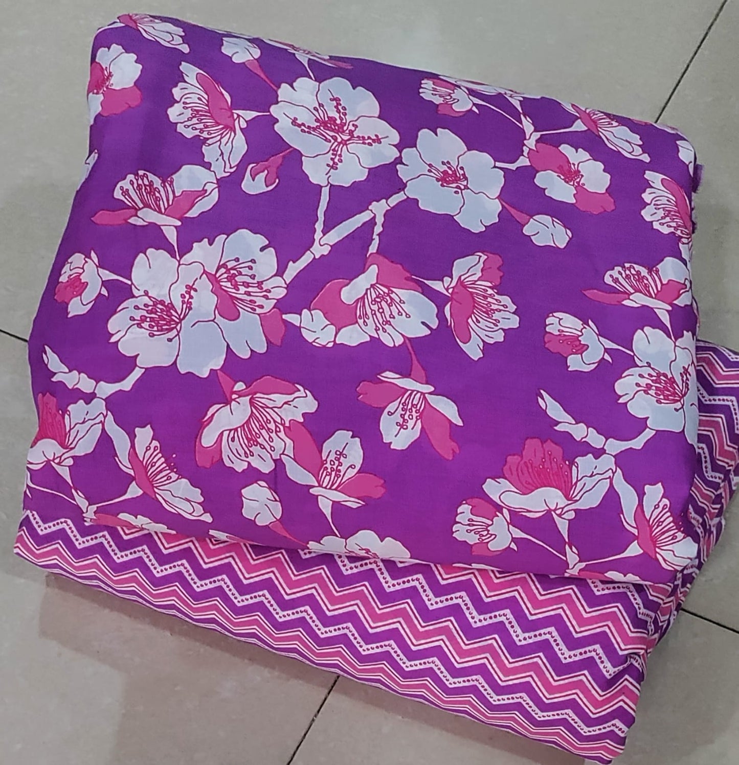 Premium Hand Block Printed Cotton Suit Top And Bottom Set (BCTTB04)