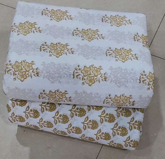 Premium Hand Block Printed Cotton Suit Top And Bottom Set (BCTTB05)