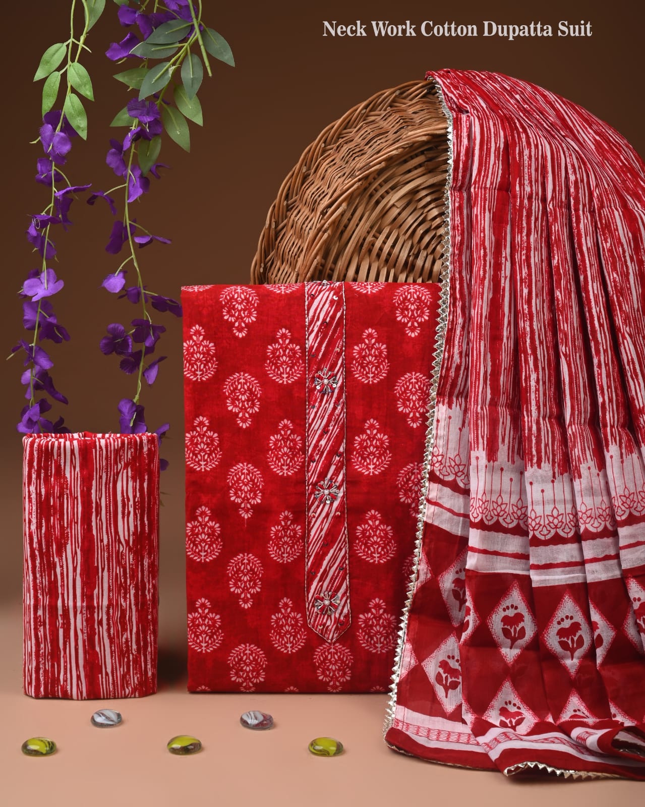 Premium Cotton Suit Gota Patti Work with Cotton Dupatta (BCTCOTCG35)