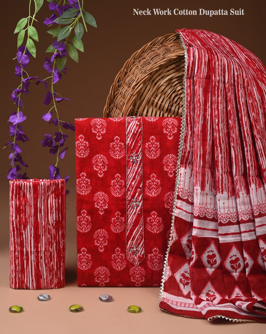 Premium Cotton Suit Gota Patti Work with Cotton Dupatta (BCTCOTCG35)