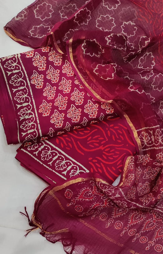 Premium Cotton Suit with Kota Doria Dupatta (BCTCOTKD02)