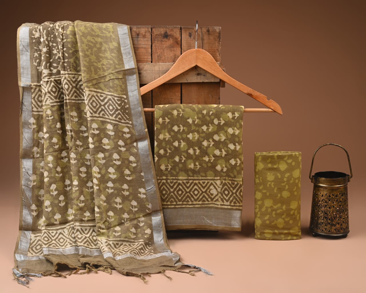 Traditional Bagru Hand Block Printed Linen Cotton Suits (BCTLSBC23)