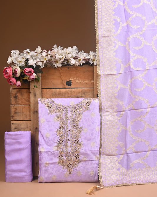 Royal Jacquard Heavy Work Suit – Cosmo, Tissue & Upada Fabric (BCTJS03)