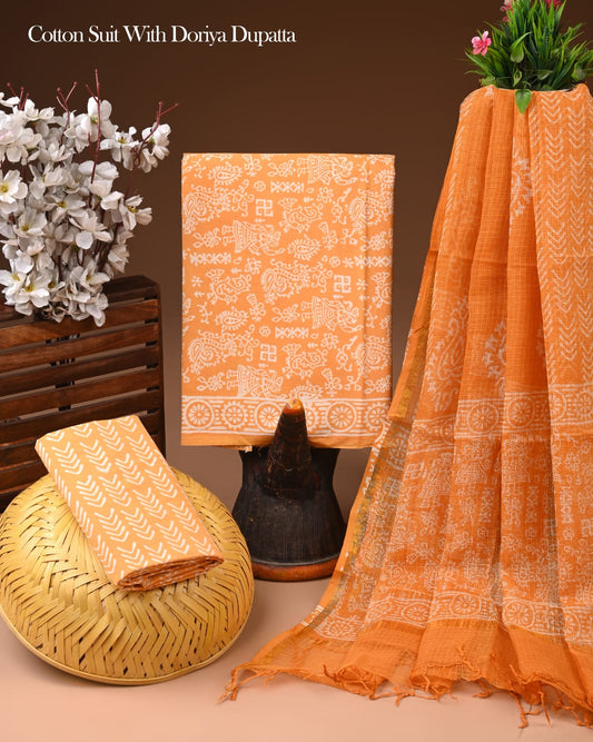 Premium Cotton Suit with Kota Doria Dupatta (BCTCOTKD03)