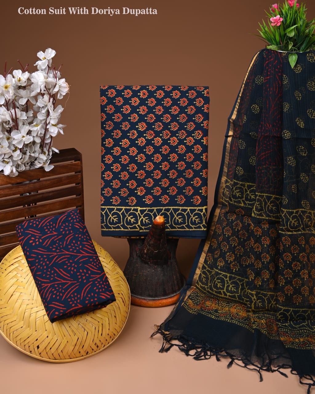 Premium Cotton Suit With Kota Doria Dupatta (BCTCOTKD44)