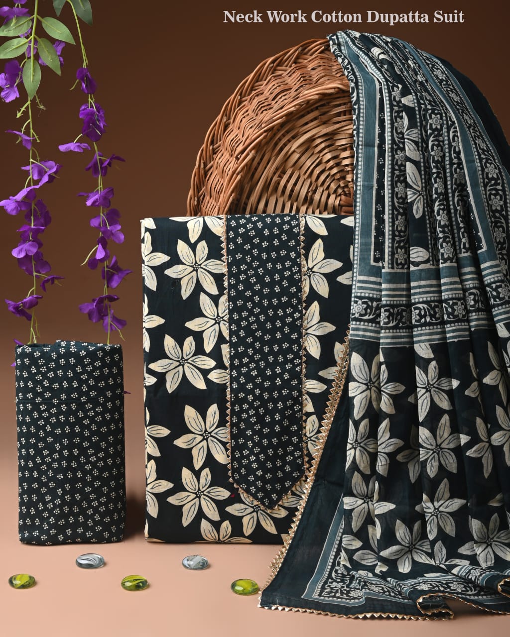 Premium Cotton Suit Gota Patti Work with Cotton Dupatta (BCTCOTCG55)