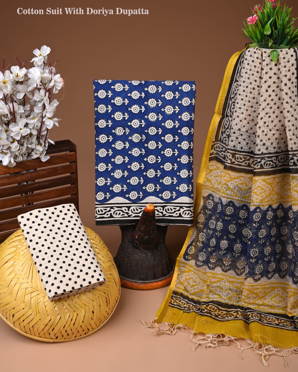 Premium Cotton Suit With Kota Doria Dupatta (BCTCOTKD46)