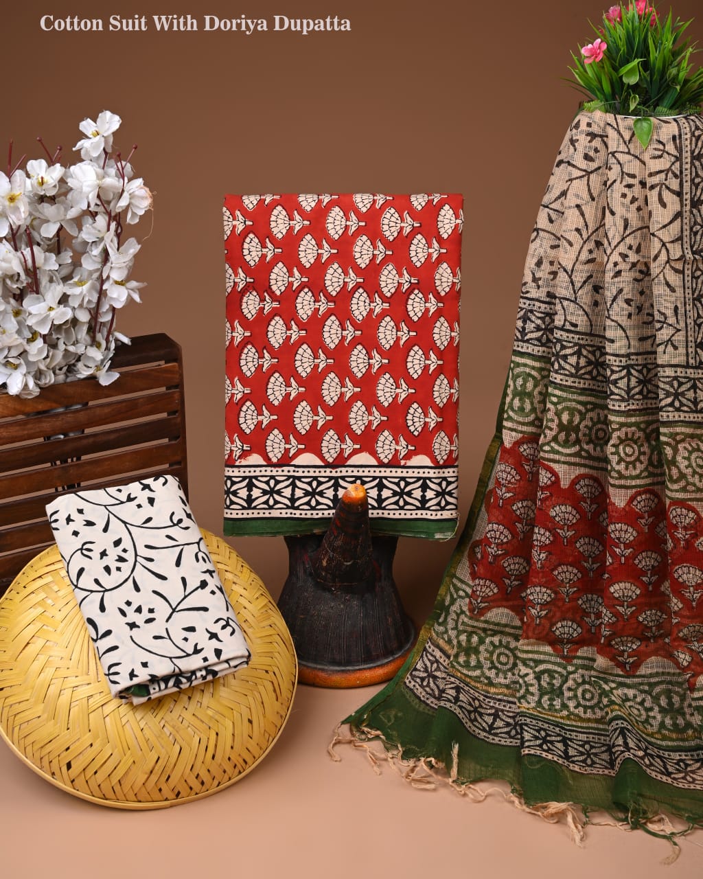 Premium Cotton Suit With Kota Doria Dupatta (BCTCOTKD48)