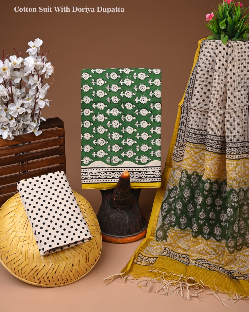 Premium Cotton Suit With Kota Doria Dupatta (BCTCOTKD51)