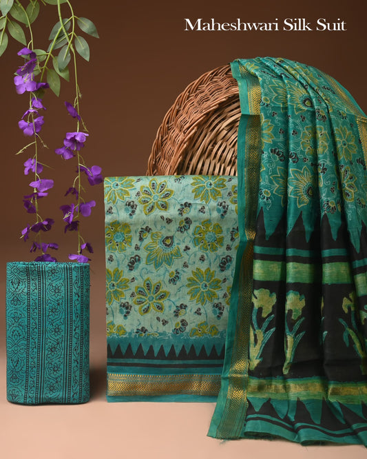 Pure Maheshwari Silk Suit (BCTMSLKSD13)