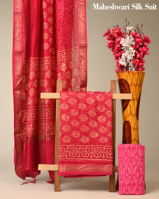 Pure Maheshwari Silk Suit (BCTMSLKSD01)