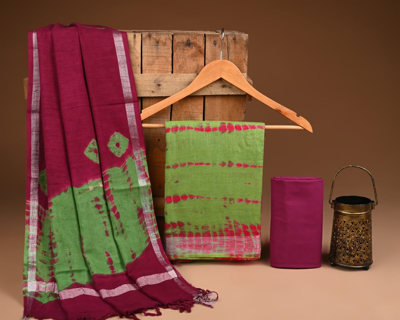 Traditional Bagru Hand Block Printed Linen Cotton Suits (BCTLSBC48)