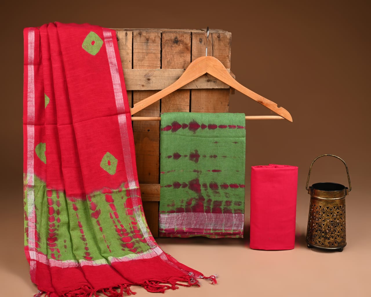 Traditional Bagru Hand Block Printed Linen Cotton Suits (BCTLSBC49)