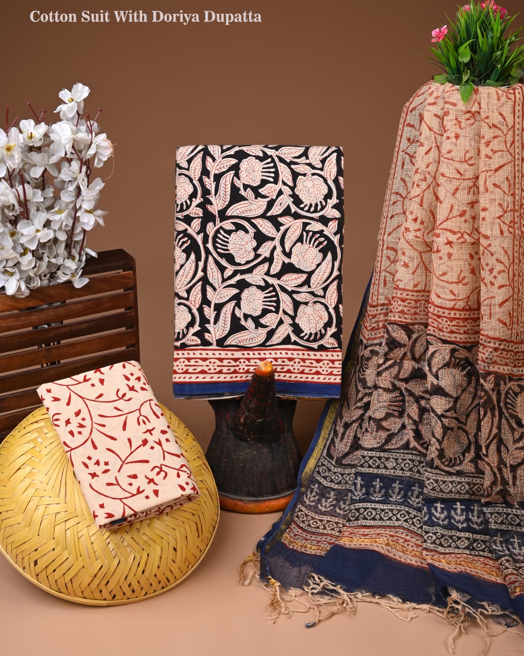 Premium Cotton Suit With Kota Doria Dupatta (BCTCOTKD58)