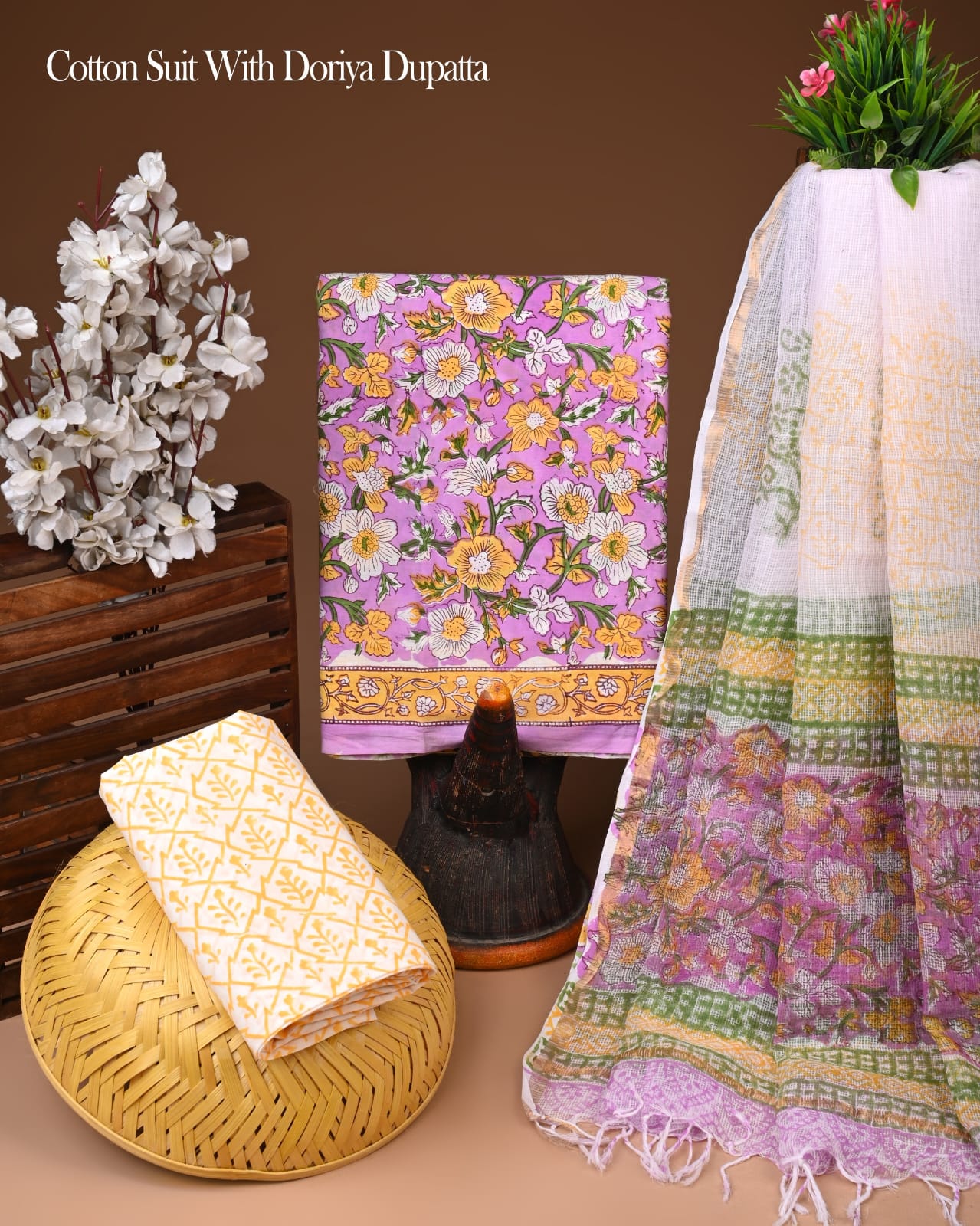 Premium Cotton Suit With Kota Doria Dupatta (BCTCOTKD45)
