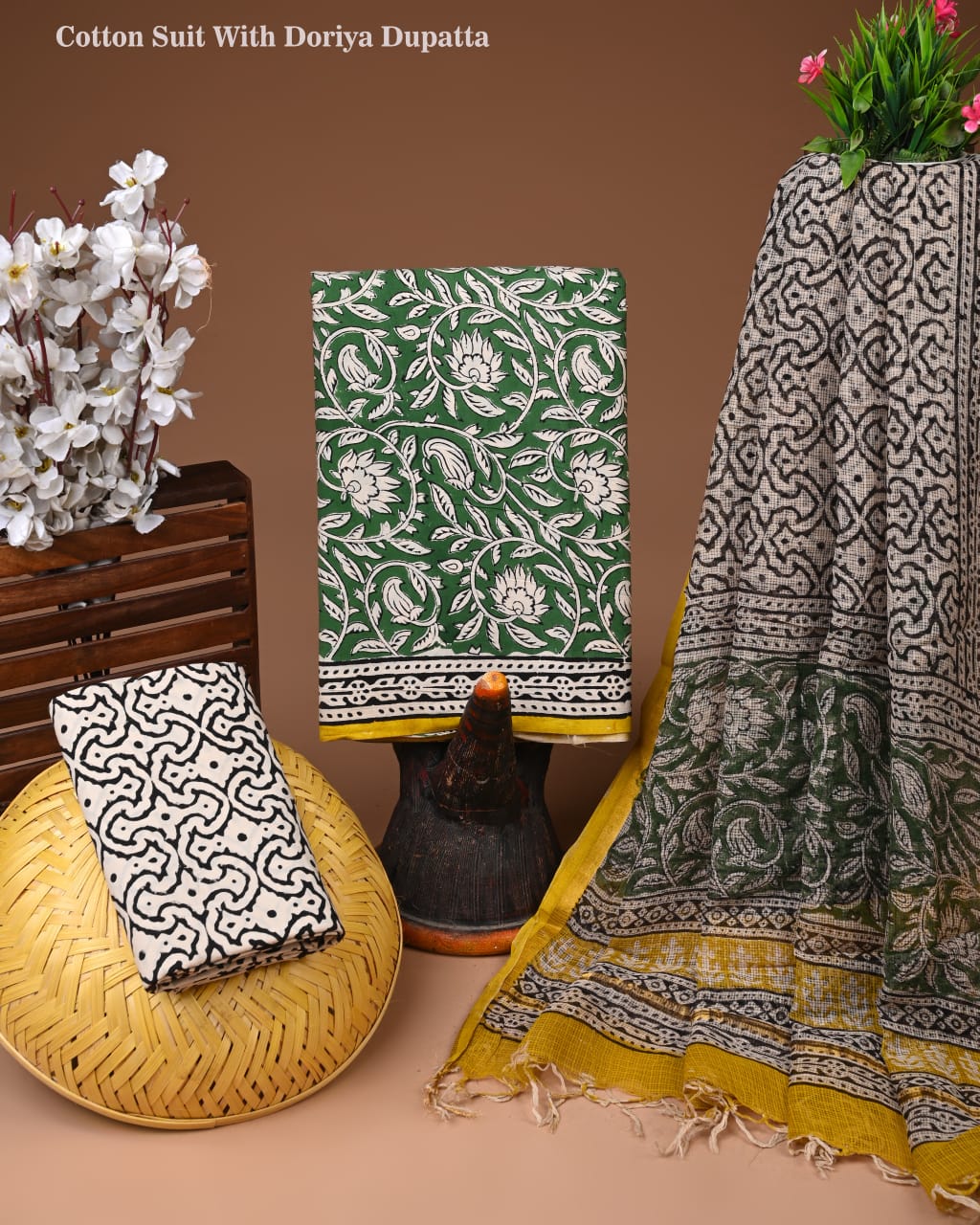 Premium Cotton Suit With Kota Doria Dupatta (BCTCOTKD59)