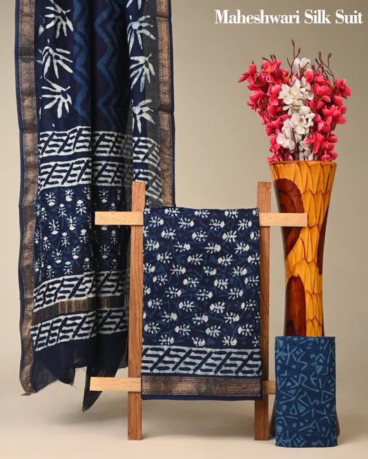 Pure Maheshwari Silk Suit (BCTMSLKSD02)