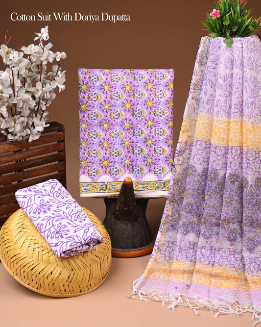 Premium Cotton Suit With Kota Doria Dupatta (BCTCOTKD35)