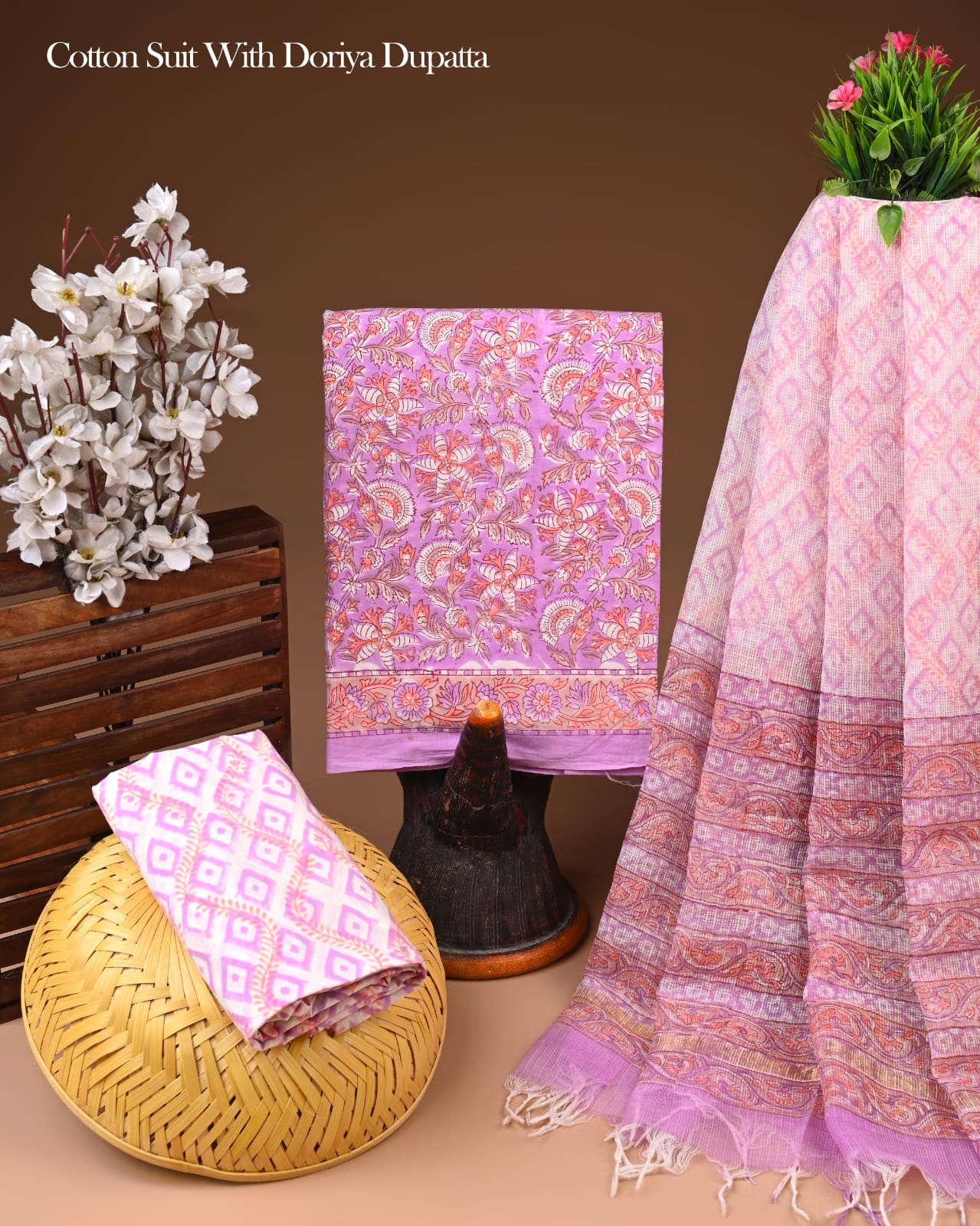 Premium Cotton Suit With Kota Doria Dupatta (BCTCOTKD19)