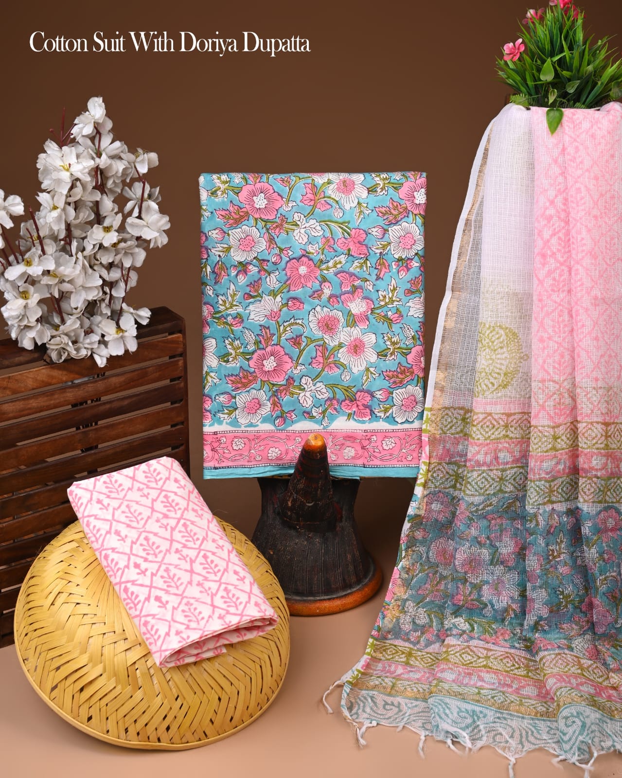 Premium Cotton Suit With Kota Doria Dupatta (BCTCOTKD18)