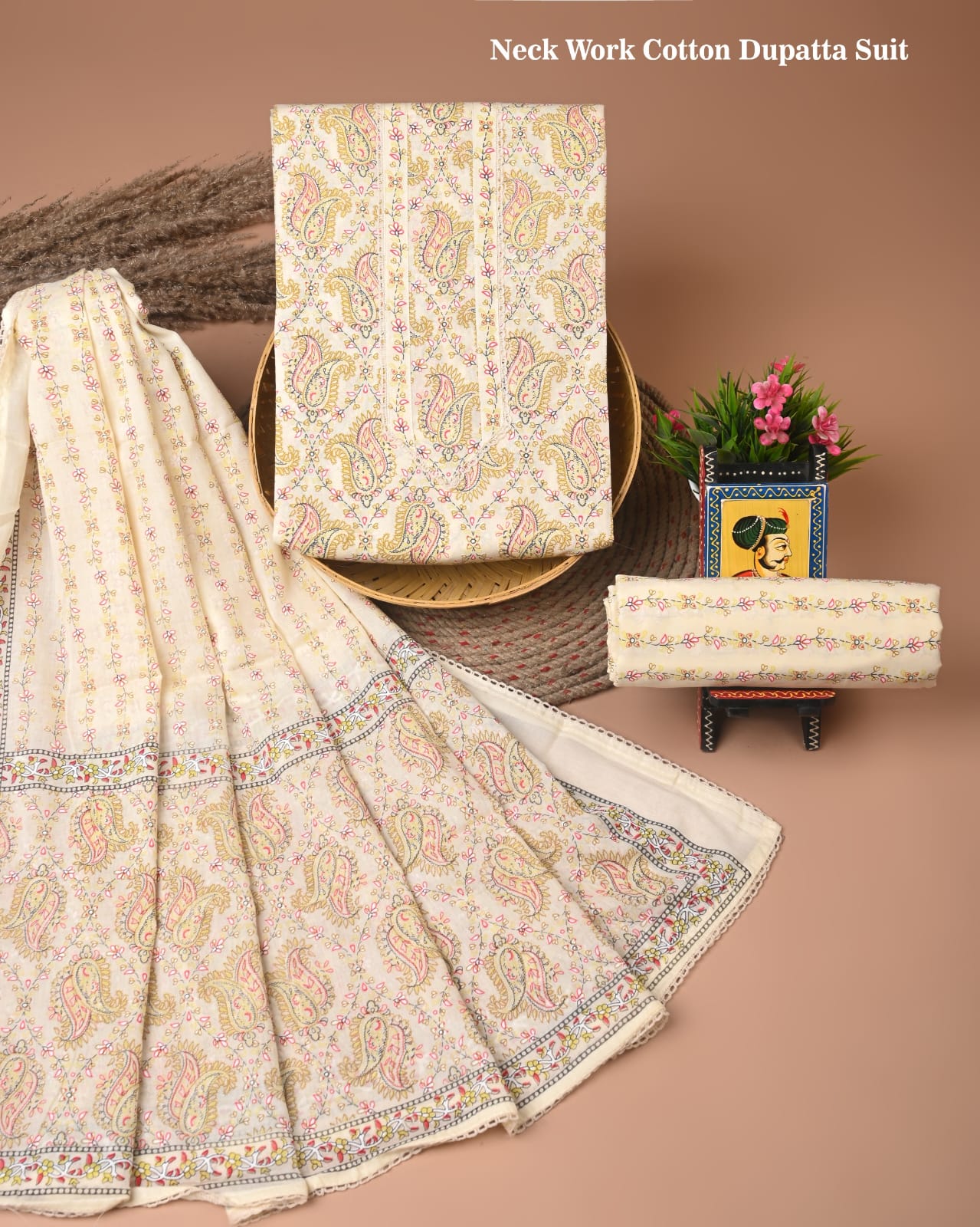 Premium Cotton Suit Gota Patti Work with Cotton Dupatta (BCTCOTCG58)