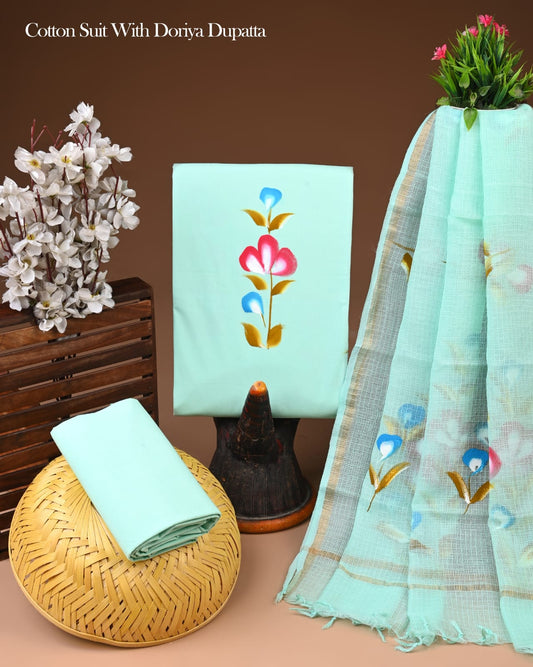 Premium Cotton Suit With Kota Doria Dupatta (BCTCOTKD25)